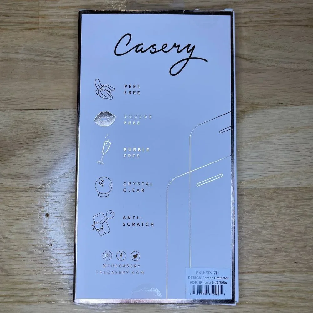Casery Glass Screen Protector For iPhone 6, 6S, 7, or 8!